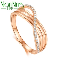 nianning 18k real gold rings for women 2022 new fashion diamonds rose gold really au750 ring fine jewelry 2 34g