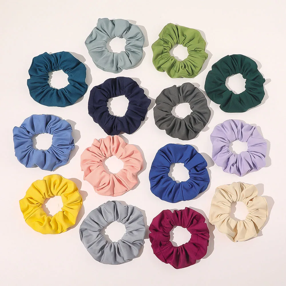 

Solid Color Scrunchie Pack 14pcs/lot Elastic Hair Band For Women Hair Rubber Ropes Girls Hair Ties Hair Accessory Set