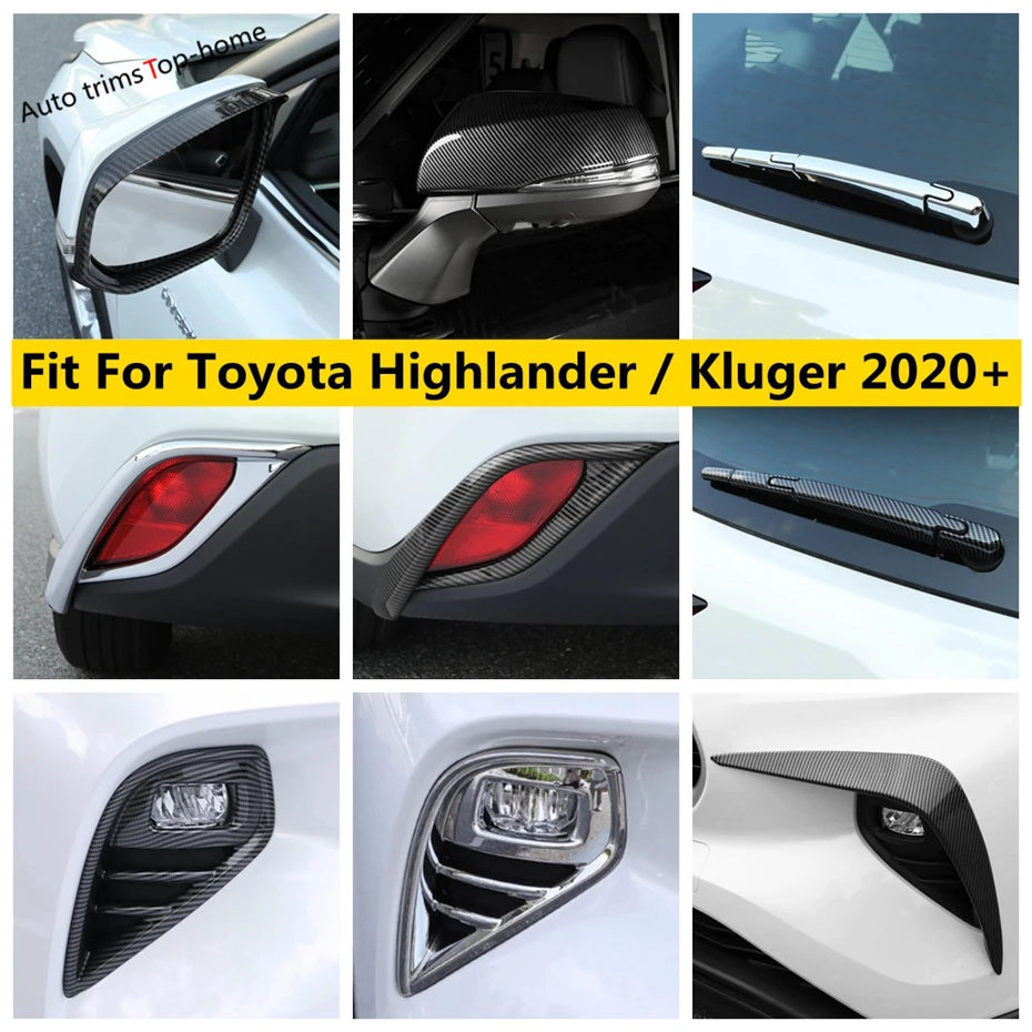 

Front Rear Fog Light Frame Knife Window Wiper Rearview Mirror Rain Eyebrow Cover Trim For Toyota Highlander / Kluger 2020 - 2022