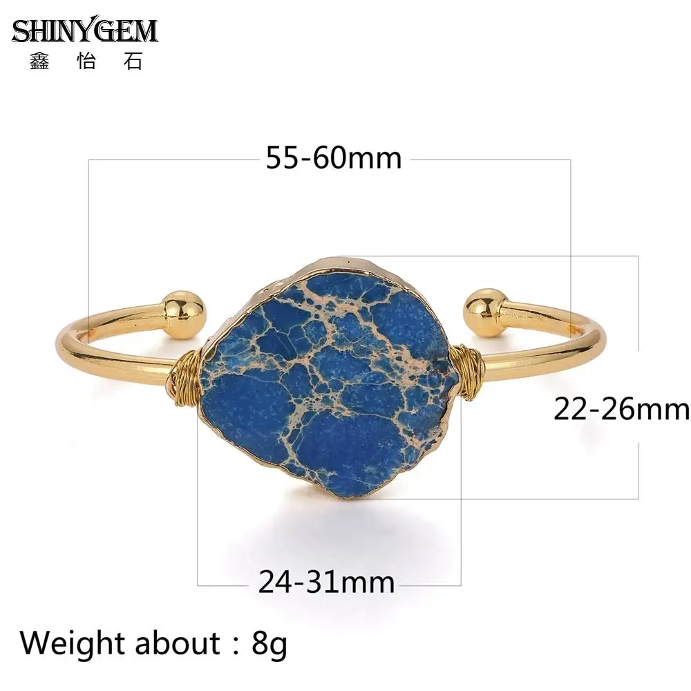 ShinyGem винтажные нерегулярные натуральные морские осадочные браслеты с яшмой