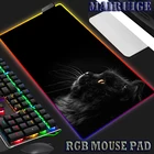 Большой игровой коврик для мыши RGB с котенком, игровой компьютерный коврик для мыши с милым котом, коврик для мыши XXL, Настольный коврик с подсветкой, коврик для клавиатуры