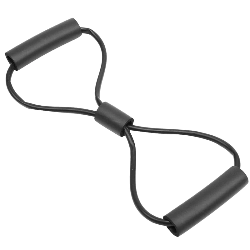 

8 Fitness Resistance Band with Handles Pure Barre Workout Chest Arm and Shoulder Stretch Bands Exercise Equipment Black