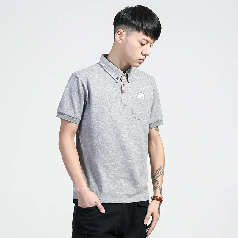 Мужские поло летние рубашки с коротким рукавом карманами 2020 # D885 M-5XL | Мужская