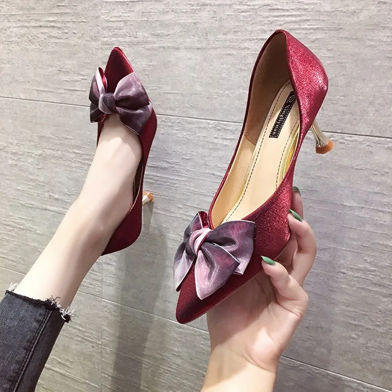 Asakuchi/женские летние модные дышащие свадебные туфли с бантом коллекция 2019 года