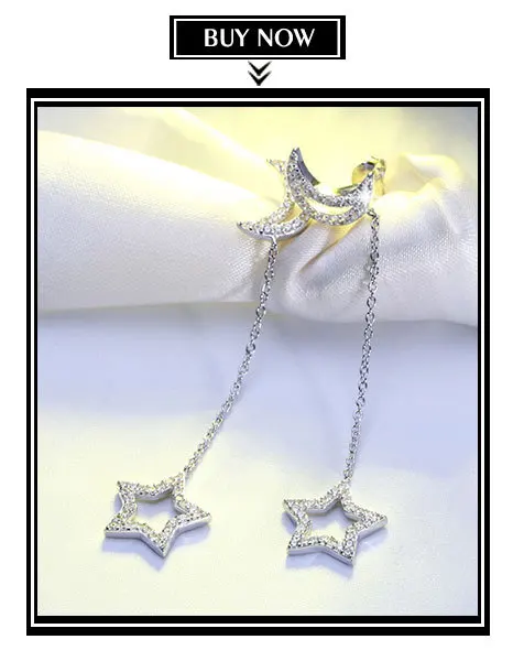 ORSA JEWELS Настоящее 925 пробы серебряные подвески и ожерелья блестящие AAA кубический циркон в форме звезды для женщин хорошее ювелирное изделие SN82