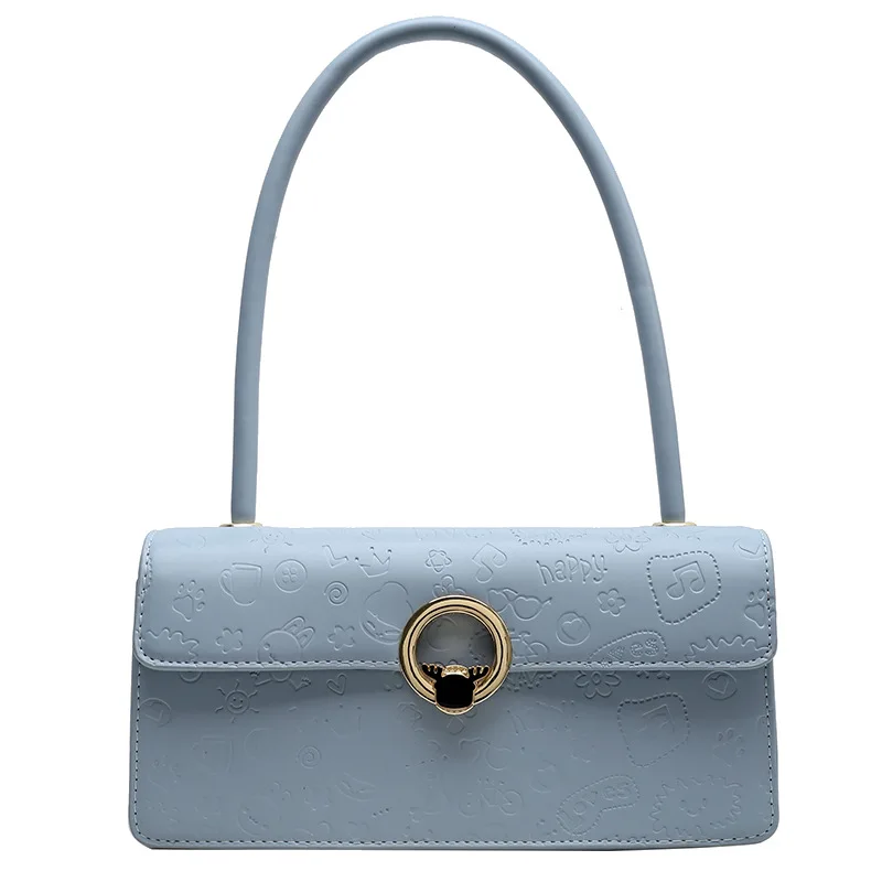 

Luxury Brand Baguette Shoulder Bag Woman High Quality Pu Underarm Women Handbag Simple Designer Women's Shoulder Bag 2021 New