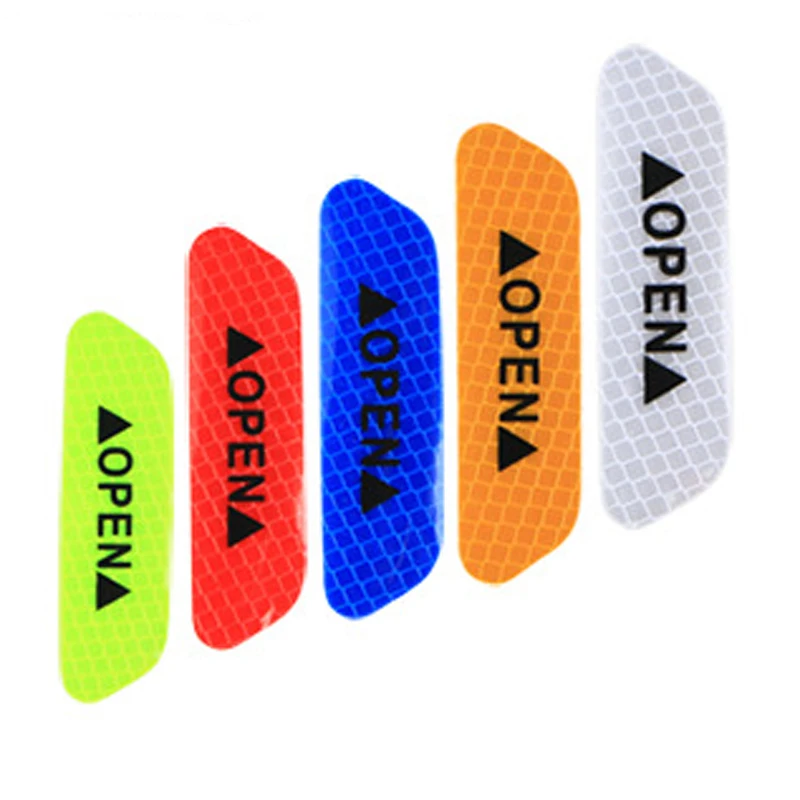 4 шт./компл. наклейки на дверь машины DIY автомобиля ОТКРЫТЫЕ светоотражающая лента