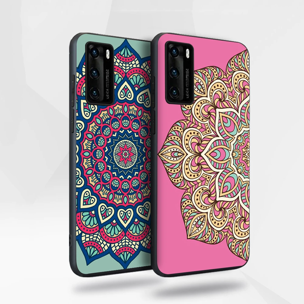 

Fashion Mandala Case for Huawei P40 P30 20 Honor 30 20 10 30S Mate 40 30 20 Lite Pro P Smart Plus 2019 Soft TPU Phone Back Funda