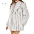 Модное женское зимнее пальто из искусственного меха, куртка из искусственного лисьего меха, длинные пальто из искусственного меха, женское меховое пальто, куртка