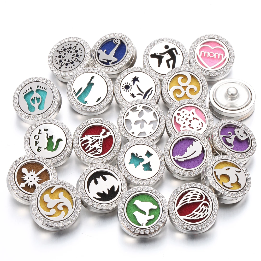 Новый ароматерапия 18 мм оснастки кнопки духи медальон Магнитная Нержавеющая