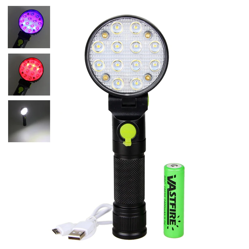 Светодиодный перезаряжаемый светильник вспышка 4 режима Круглый удобный для