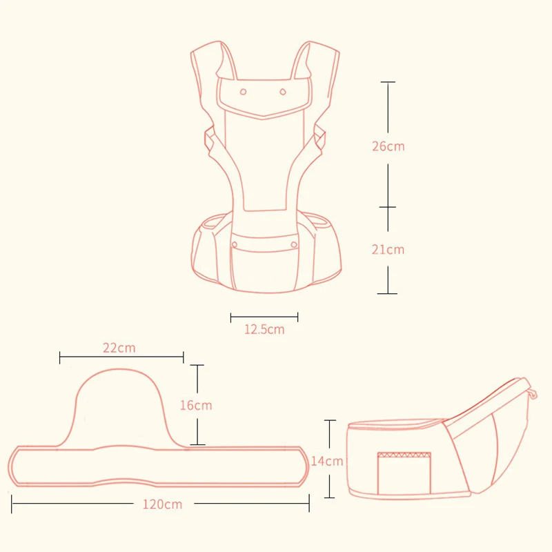 

Baby Carrier with Hip Seat Multifunctional Soft Infants Waist Stool Strap