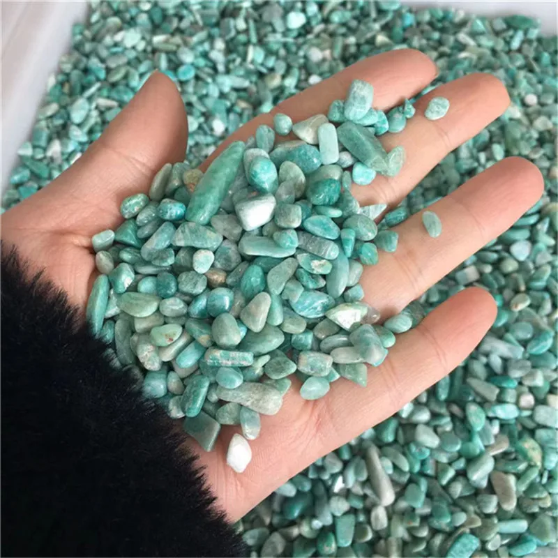 

Natural Polished Gravels Amazonite Chips Crystal Stones For Decoration Home
