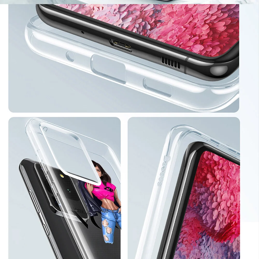 

Fashion Girl Case for Samsung A50 A51 A71 A70 A40 A20 A20E S10 S20 S9 S8 S7 Edge Ultra Puls Note 20 10 9 8 Ultra Plus Soft Funda