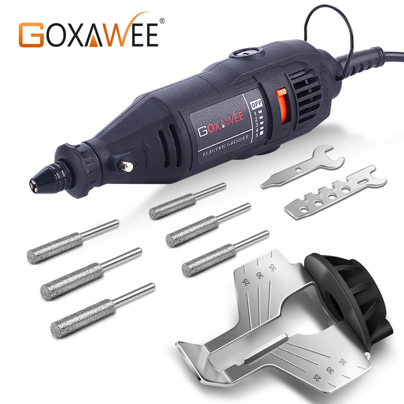 GOXAWEE бензопила комплект для заточки 180W Мощность цепная пила точить инструмент Электрический лезвия точить файл с 6 шт алмазные диски GOXAWEE бензопила комплект для заточки 180W Мощность цепная пила точить инструмент Электрический лезвия точить файл с 6 шт алмазные диски