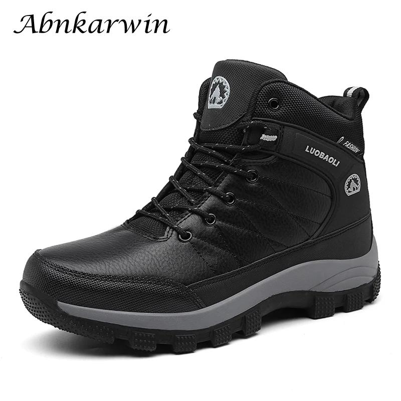

Winter Men Ankle Outdoor Leather Hiking Boots Trekking Shoes Mountain Sneakers Camping Tracking Treking Zapatillas