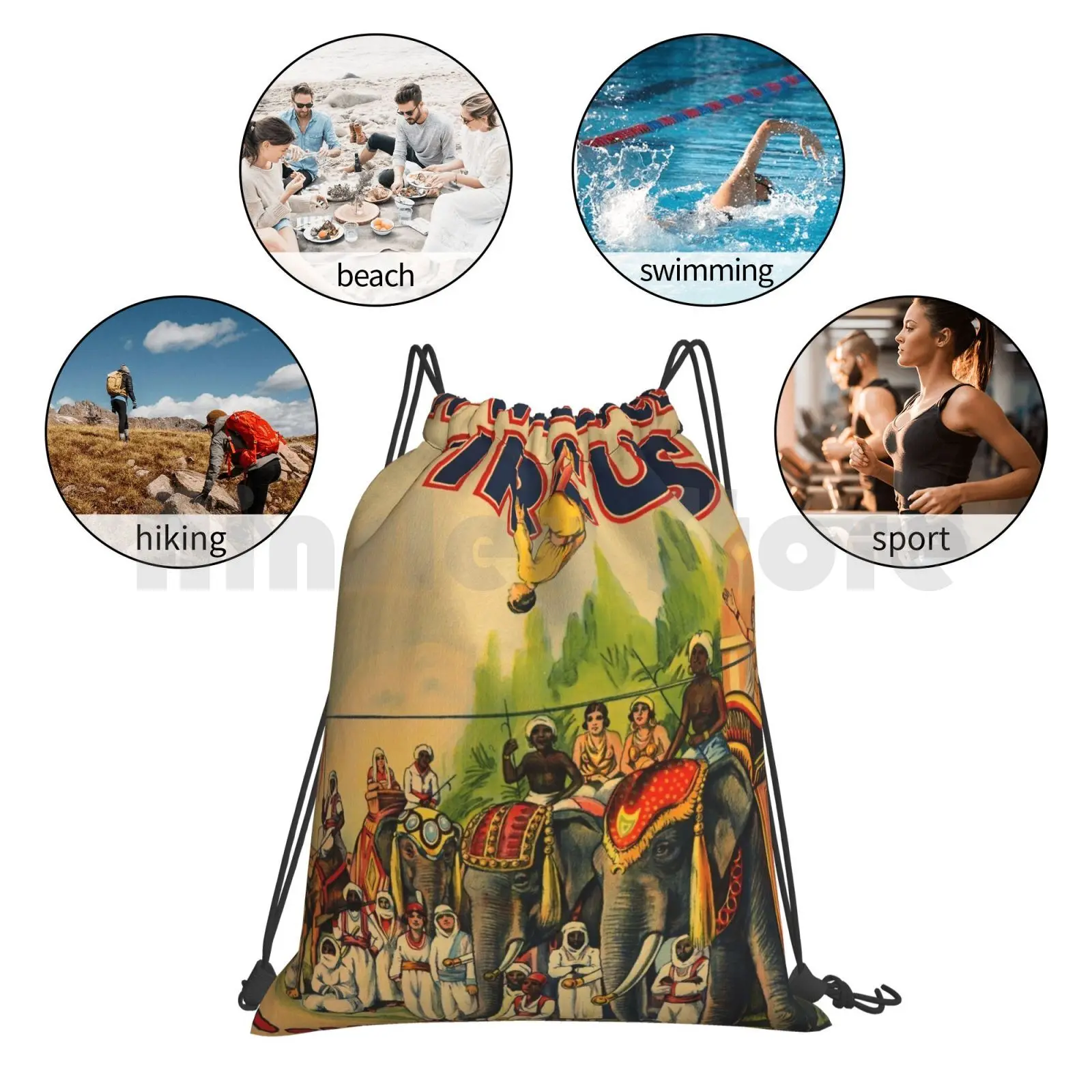 Винтажный цирковый плакат-Hagenbeck Wallace цирк спортивная сумка водонепроницаемый