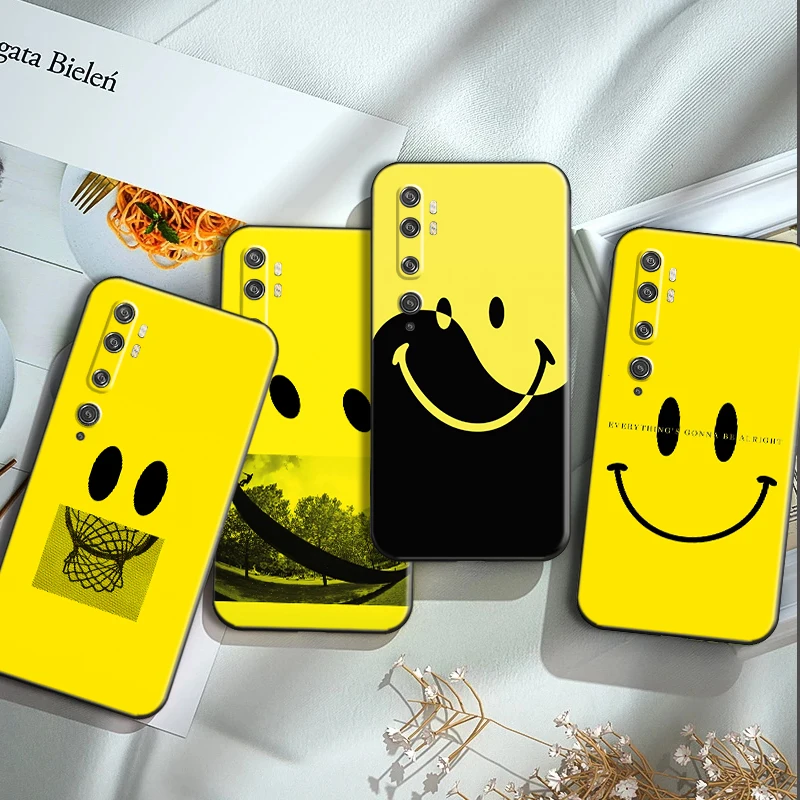 

Phone Case For Xiaomi CC9 CC9e CC9 Pro 10S 10 Pro Lite 11 11 Lite Pro Ultra Note 10 Pro Cute Funny Smiley Face TPU Black Cover