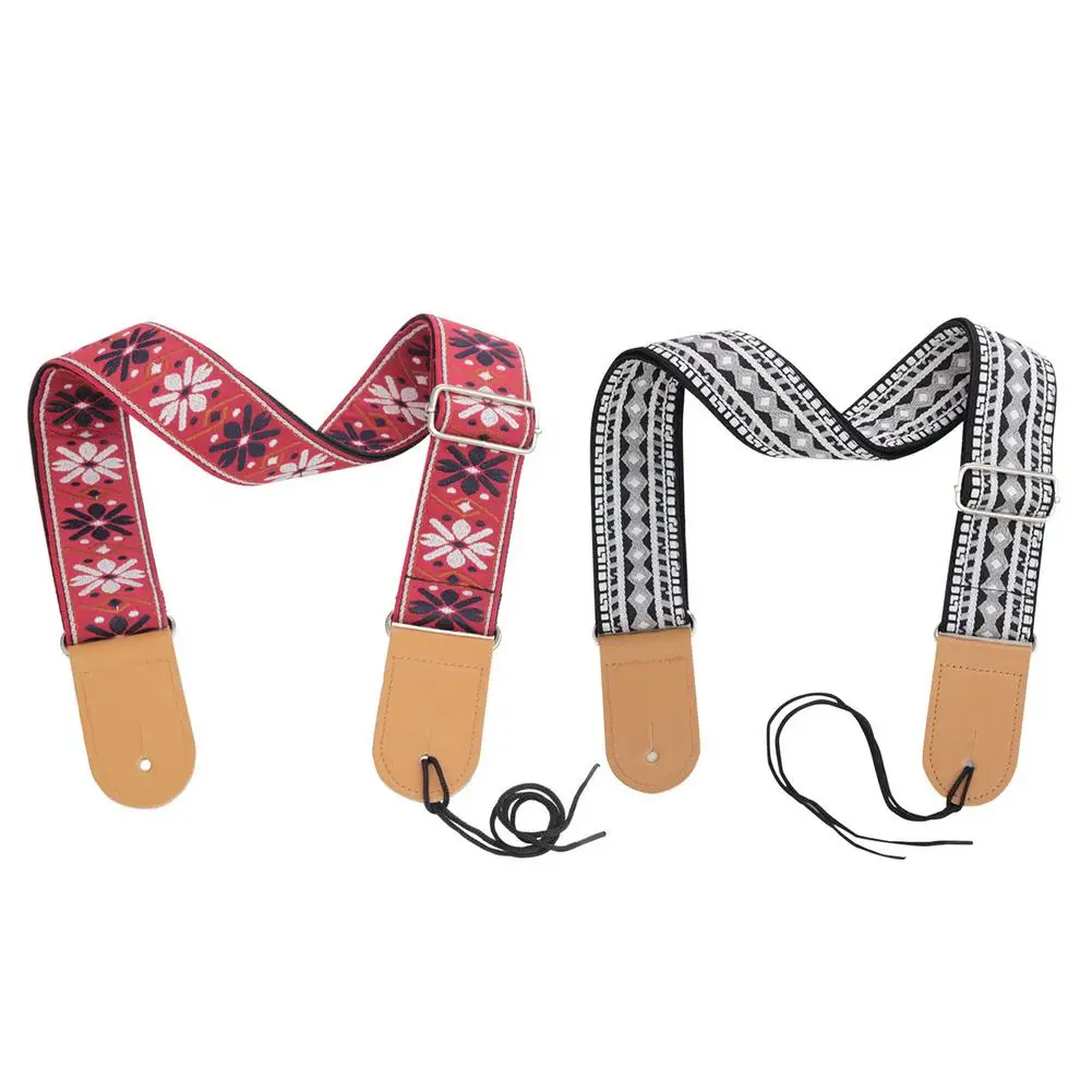 Вышитый ремень для гитары в народном стиле диагональный плечевой Регулируемый