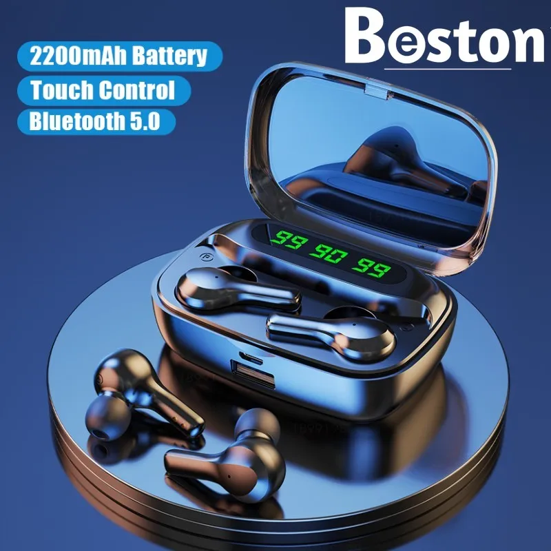 

TWS Bluetooth Earphones 5.0 with Microphone Bluetooth Headset 2200mAh Charging BOX Wireless Headphones Sports Waterproof Earbuds