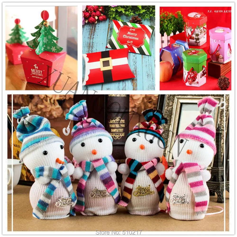 Конфетница снеговик сумка для яблока Санта-Клаус Рождественская коробка конфет