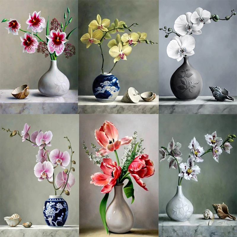 Картина 5D Орхидея Стразы для творчества алмазная живопись цветок бриллиант