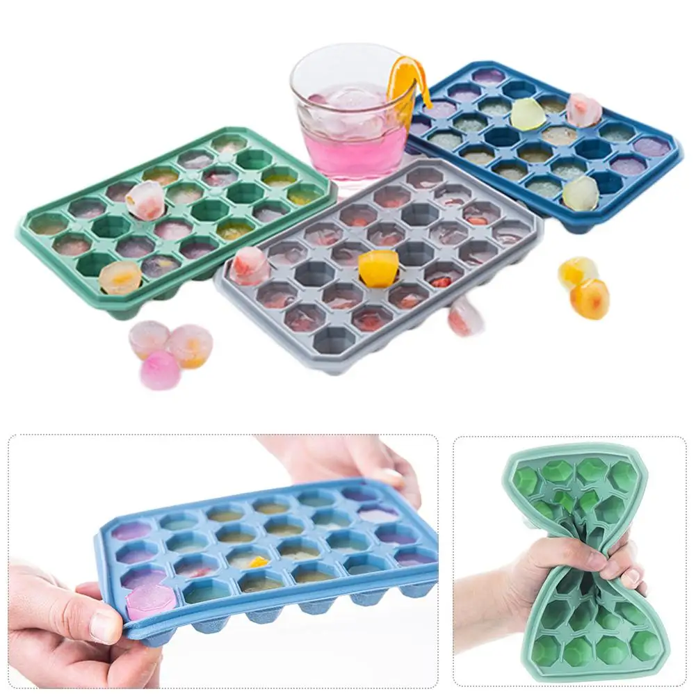24 Cubes Ice Tray Cube Mold Creative DIY Honeycomb Shape Ice Cube ray mold Ice Cream Party Cold Drink Bar Cold Drink Tools images - 6