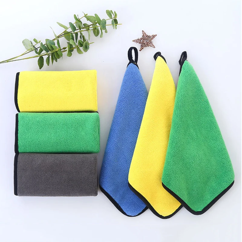 

Double-Sided Car Wipes Rags Microfiber Corals Velvet Thickened Car Wipes Household