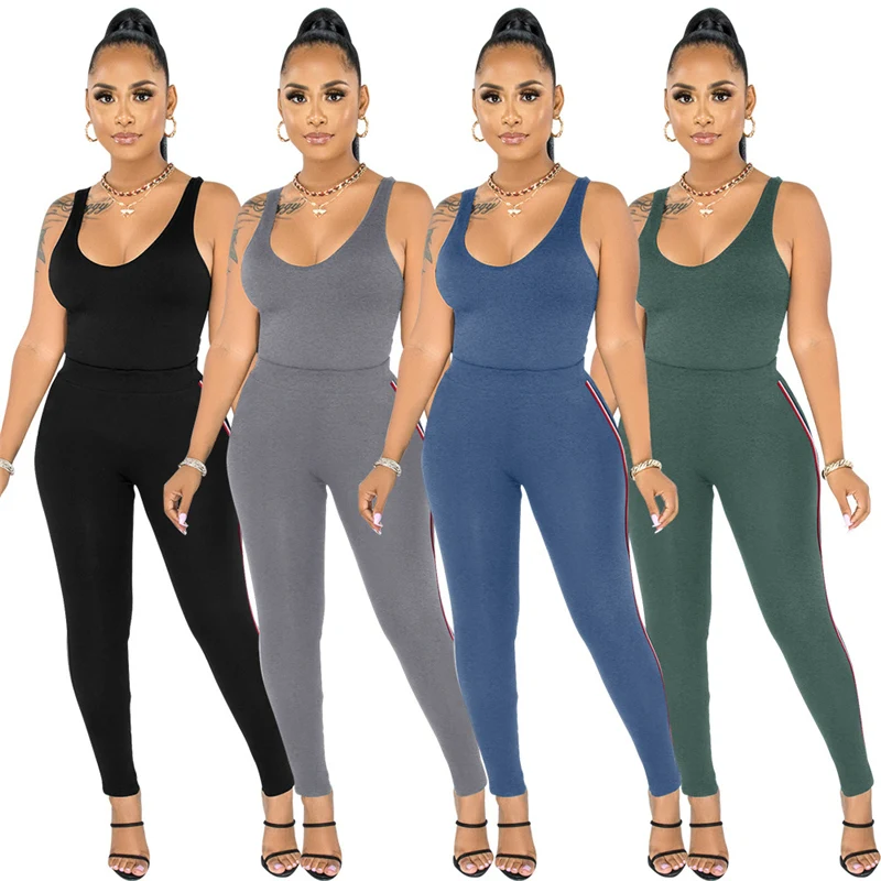 

2021 Spring Summer Casual Skinny Sets Women Two Piece Set Tank Top + Long Pants Tracksuits Female Sportsuit Outfits Streetwear