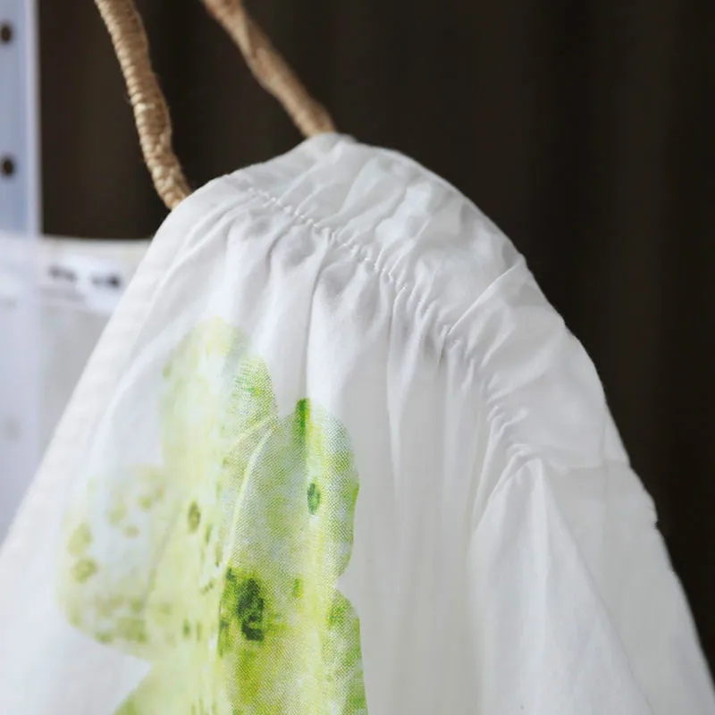 Boho размера плюс цветочный хлопковый льняной Топ Женские топы и блузки с коротким