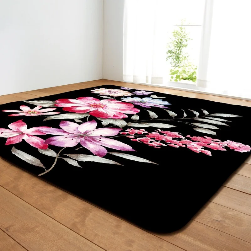 

Carpet for Living Room Bedroom Floor Mat Floral Pattern Absorbent Non-Slip Home Decor Area Rugs Coffee Table Mat Toilet