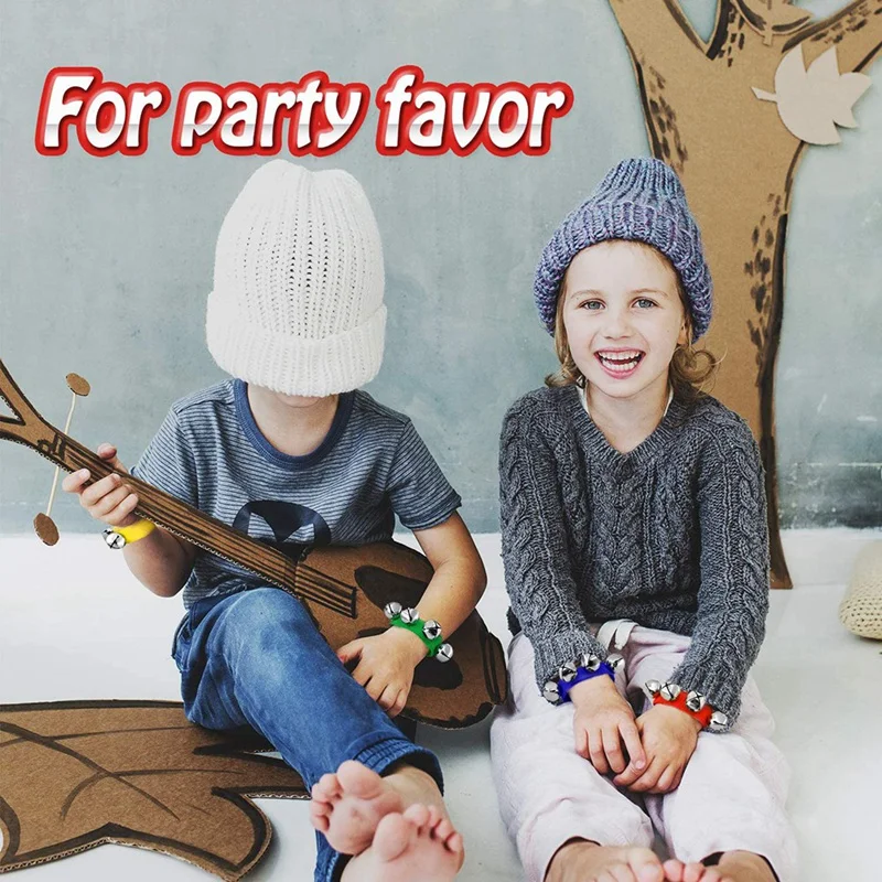 

Wrist Bells, Hand Percussion Jingle Bells Musical Rhythm Instrument for Classroom or Party Supplies (6 Colors,24Pcs)