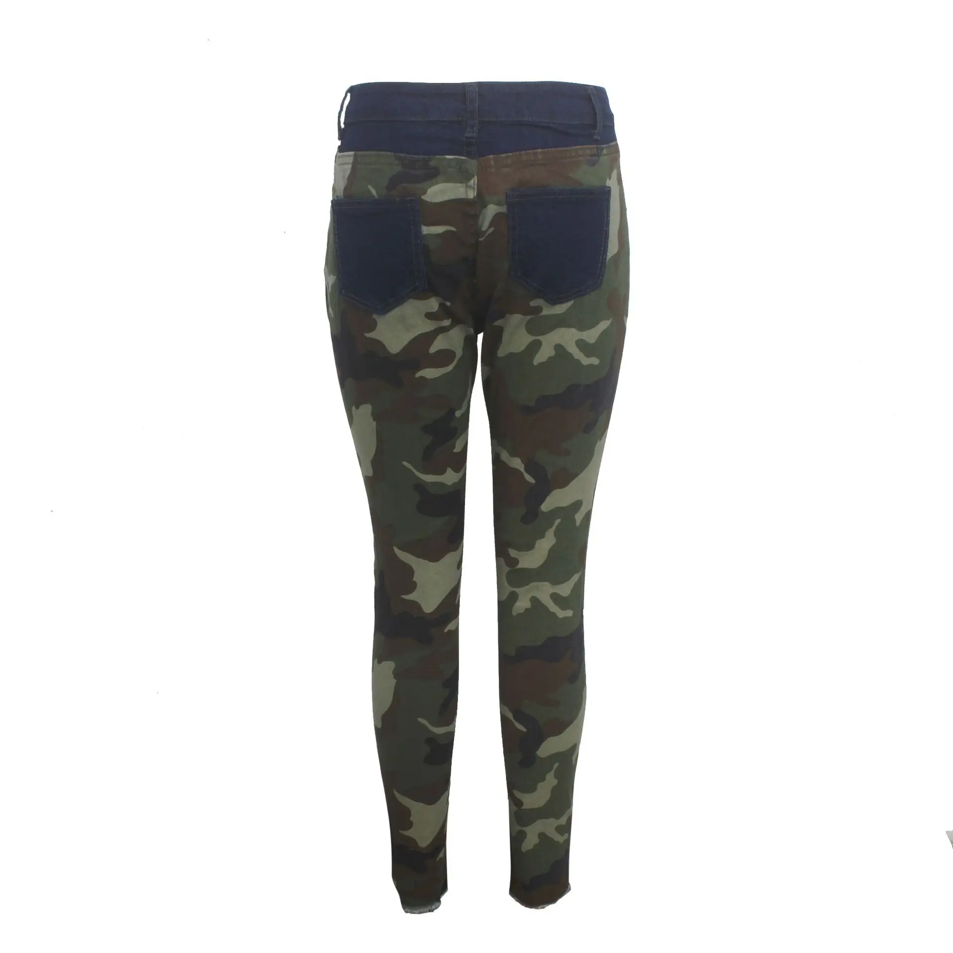 

ChocoMist Jeans camo hole design fahsion women pencil pants HSF2096