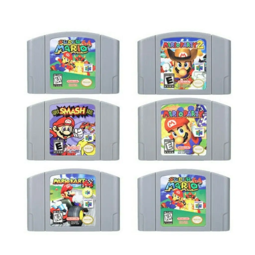 

Super Smash Bros Mario Party 2 Marlo Kart Game Card 2 for Nintendo 64 Video Games Cartridges N64 Console US Version