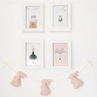 nordic felt string garland pink rabbit mushroom wall hanging pendant children room crib tent bed curtain decoration photo props