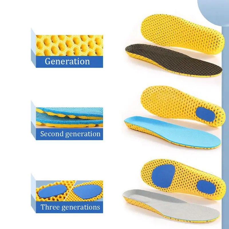 Sport Insoles for Shoes Men Women Soft Memory Foam Running Insole Comfortable Breathable Shoe Pads Shock Absorption Shoe Sole