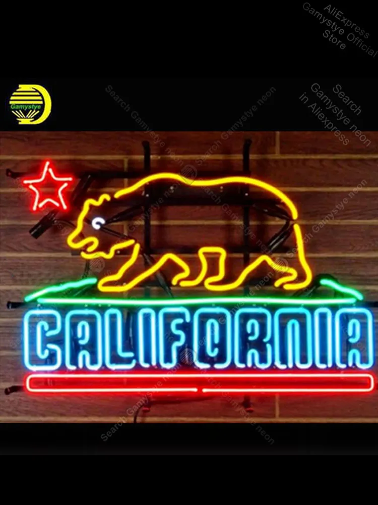 Неоновая вывеска подарок CALIFORNIR неоновый светильник знак медведя лампа быстрая