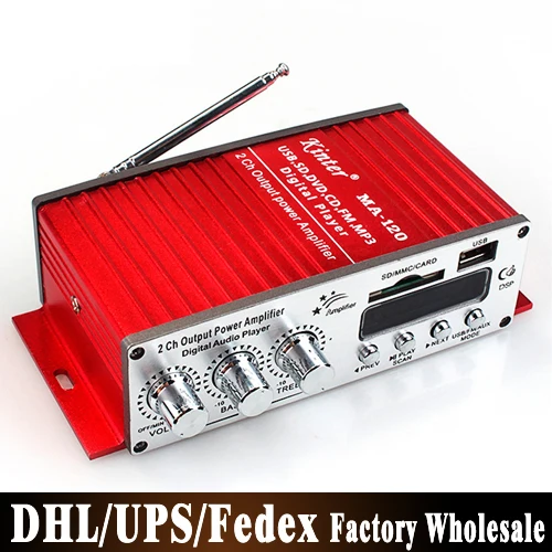 

100Pcs/Lot USB MP3 Digital Player DC12V Mini Car Motorcycle Audio Amplifier Stereo