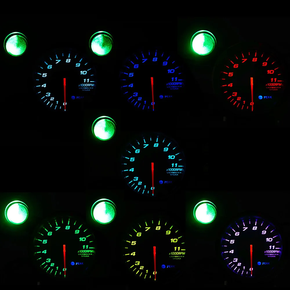 Тахометр DRAGON сменный 80 мм с логотипом 7 цветов|shift light tachometer|gauge rpmgauge tachometer |