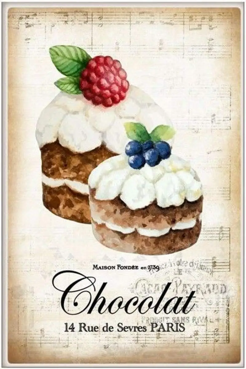 

Cakes Kitchen Tea & Cakes Retro Vintage Metal Tin Sign