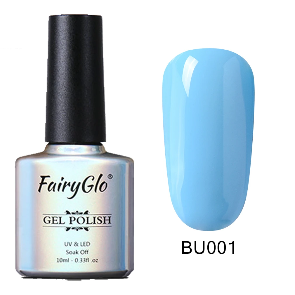 FairyGlo, 10 мл, Синий Цветной Гель-лак для ногтей, Полупостоянный Светодиодный УФ-Гель-лак, лак для дизайна ногтей, впитывающий Гель-лак, Матовый верхний слой