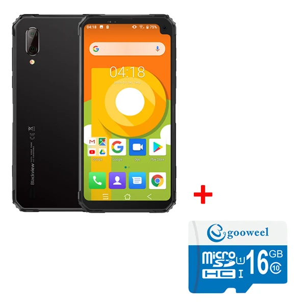 Add 16GB n Gray Blackview BV6100 Android 9,0 прочный смартфон открытый 6,8" Gorilla экран 3 ГБ+ 16 Гб мобильный телефон 5580 мАч NFC IP68 Водонепроницаемый телефон - Цвет: Add 16GB n Gray