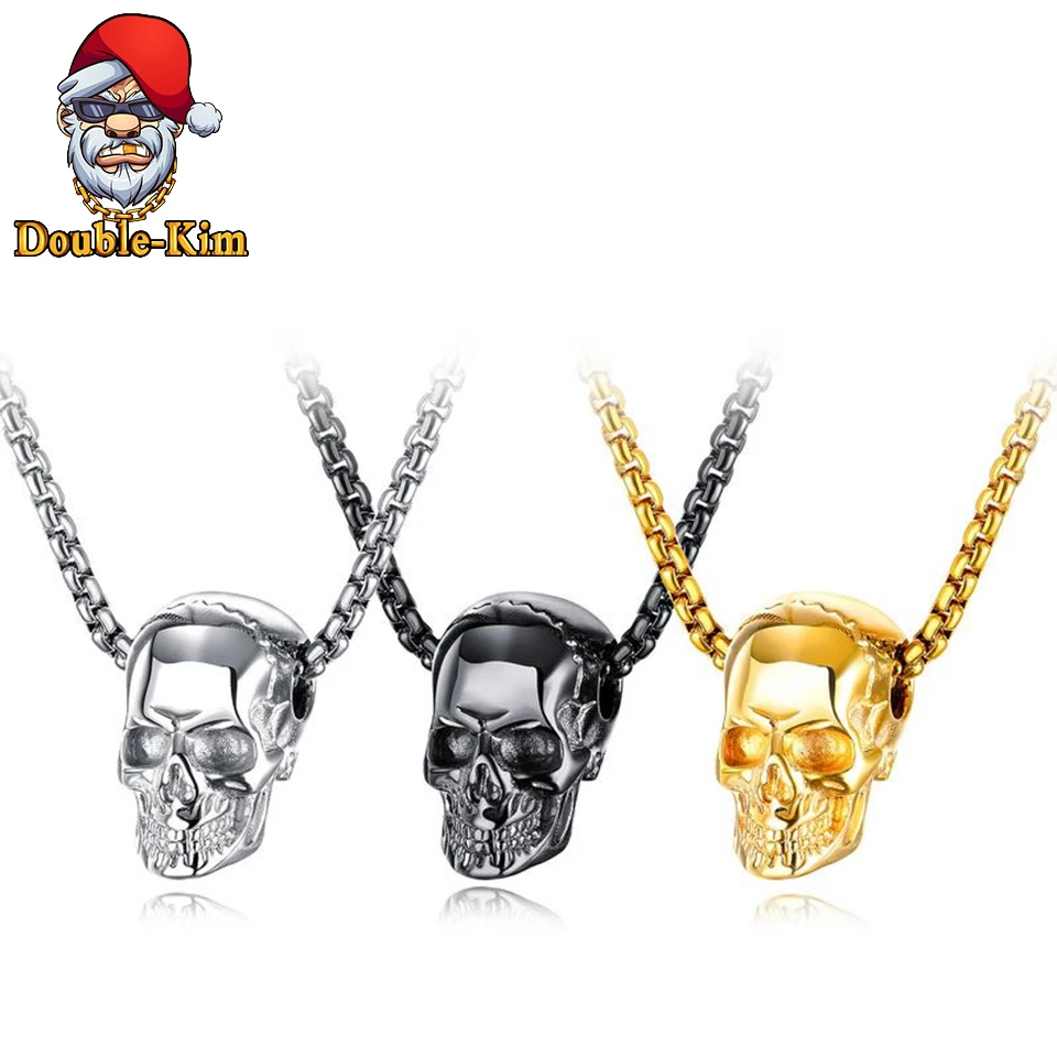 Ожерелье с черепом для мужчин Классическая цепь в стиле хип хоп рок уличная