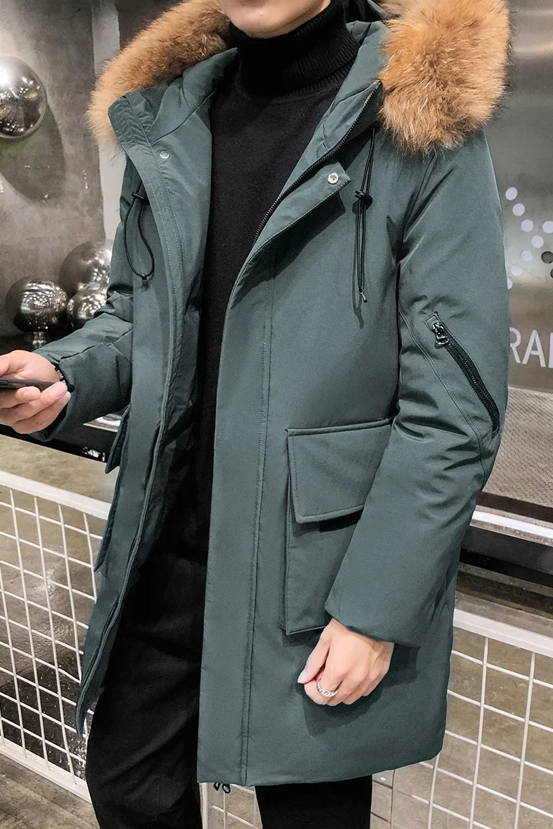 

2021 new men jacket winter jacket men hooded jacket High quality mink fur collar casual men's jacket