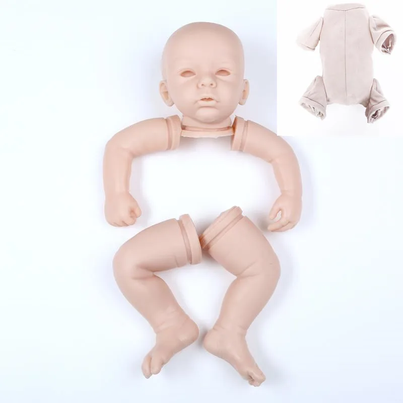 with cloth body Npkколлекция DIY Неокрашенная пустая кукла-Реборн, набор мягких виниловых силиконовых кукол-реборн - Цвет: with cloth body