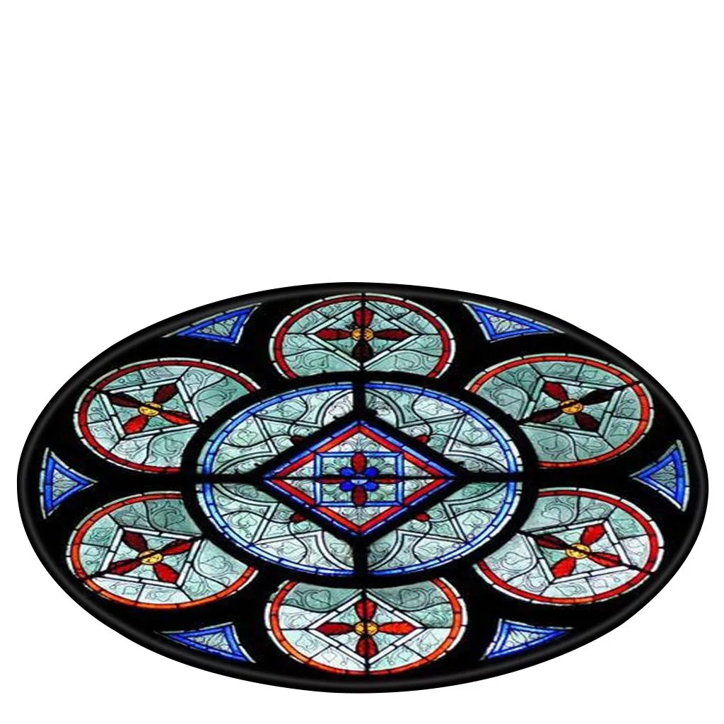 Одеяло из стекла Notre Dame, круглый ковер для ванной комнаты, Товары для ванной комнаты, Круглый фланелевый коврик для ванной, мягкие домашние коврики - Цвет: D