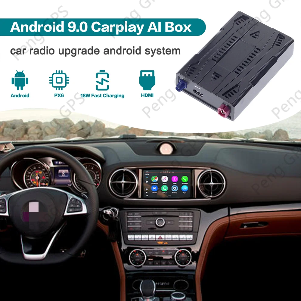 

4 + 128G CarPlay AI Box GPS-навигатор Android авто для Mercedes Benz Универсальный Автомобильный Android мультимедийный плеер система Android 9,0