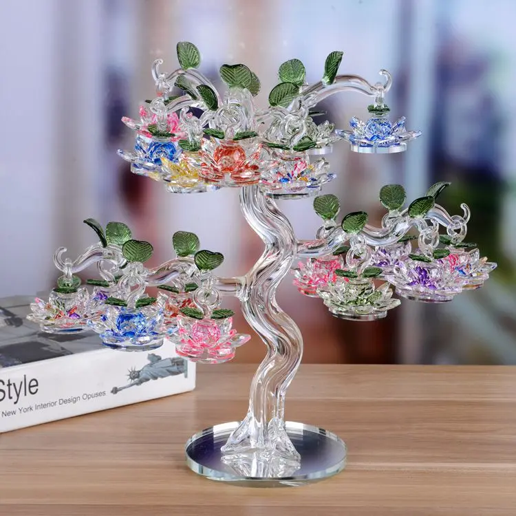 18 шт. хрустальные рождественские висячие украшения в виде дерева лотоса 60 мм