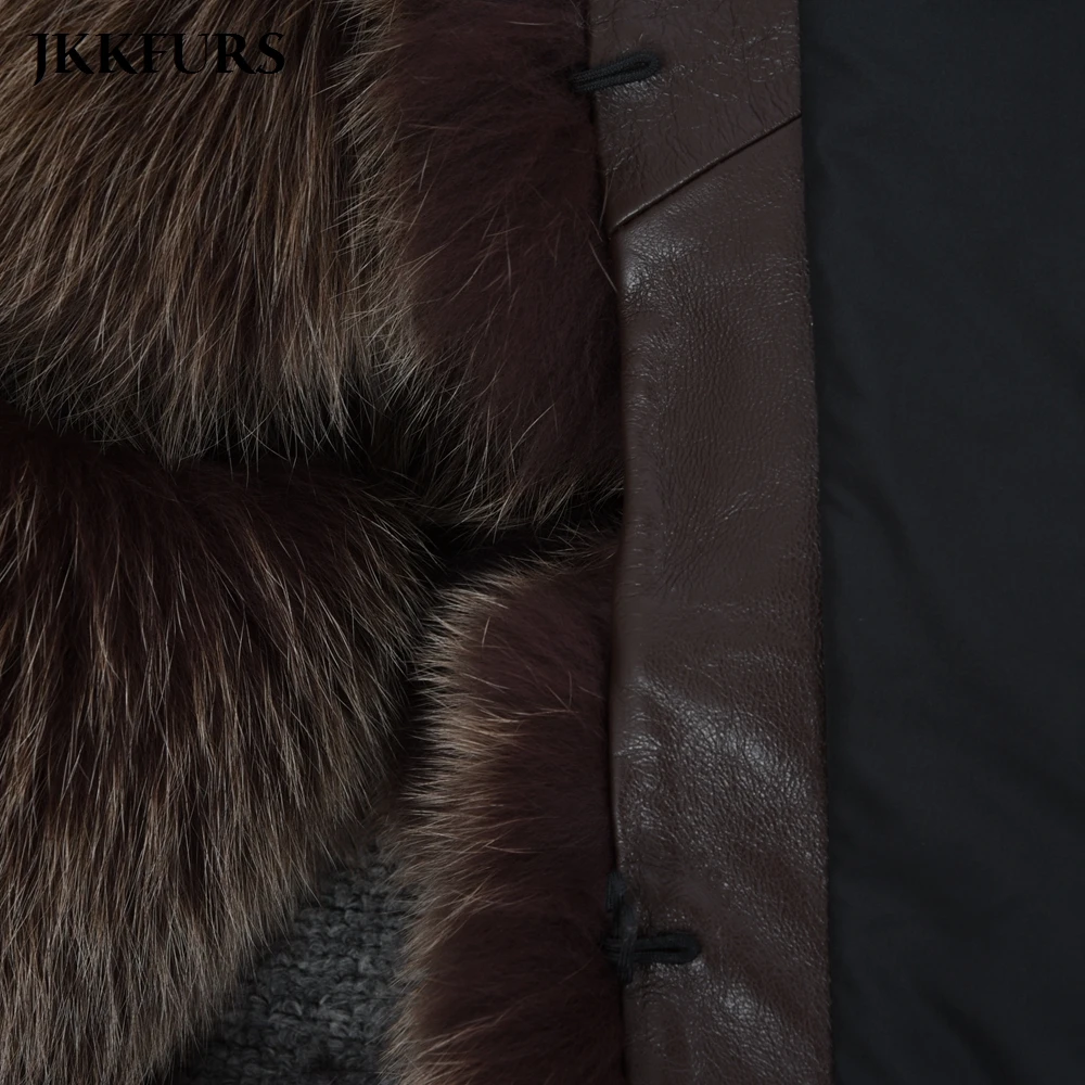 

JKKFURS 2021 Winter Women's Tops Natural Fur Outerwear Thick Warm Fur Overcoat Real Fox Fur Jacket S7362A
