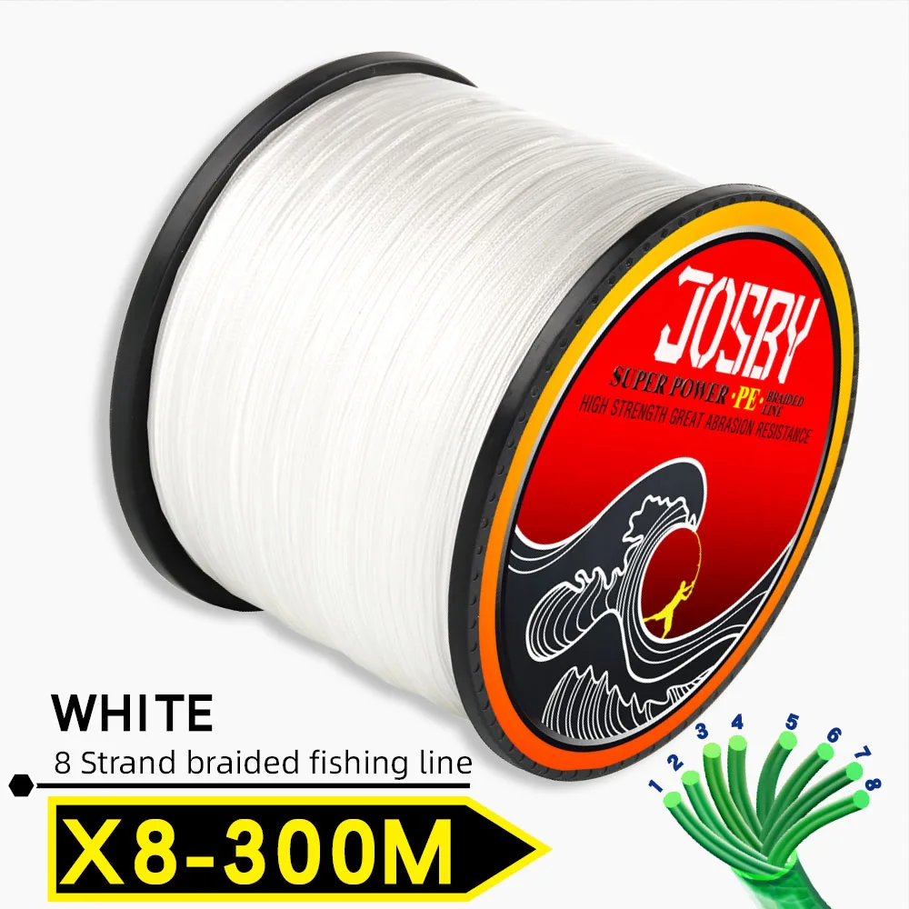 X8-300M-White JOSBY 300 м 500 м 1000 м 8 нитей 10-78LB PE плетеный рыболовный провод Multifilament очень прочный рыболовный линия ЯПОНИЯ разноцветный - Цвет: X8-300M-White